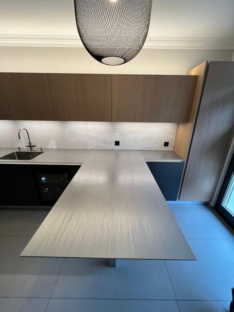 Plan de travail inox avec retour bar
